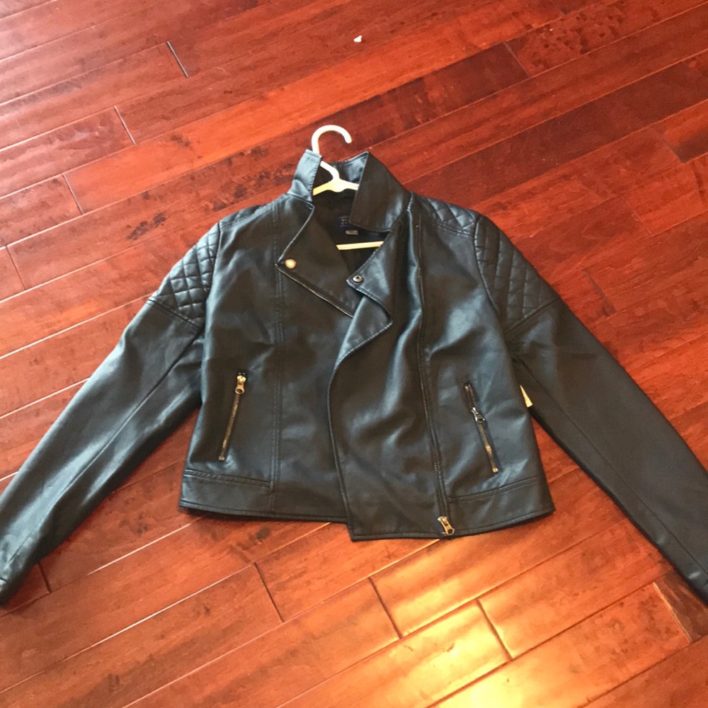 NWT Navy Leather Jacket